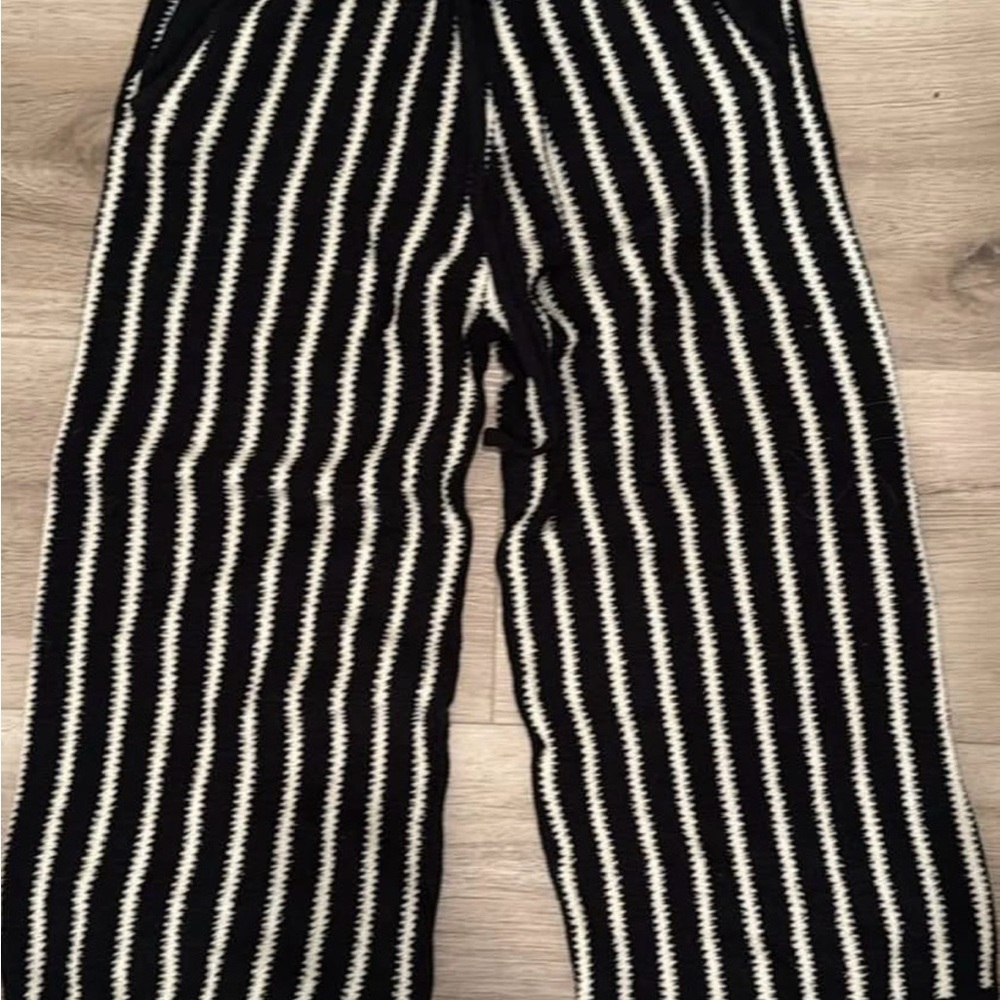 Promesa Black and White Striped Pants
